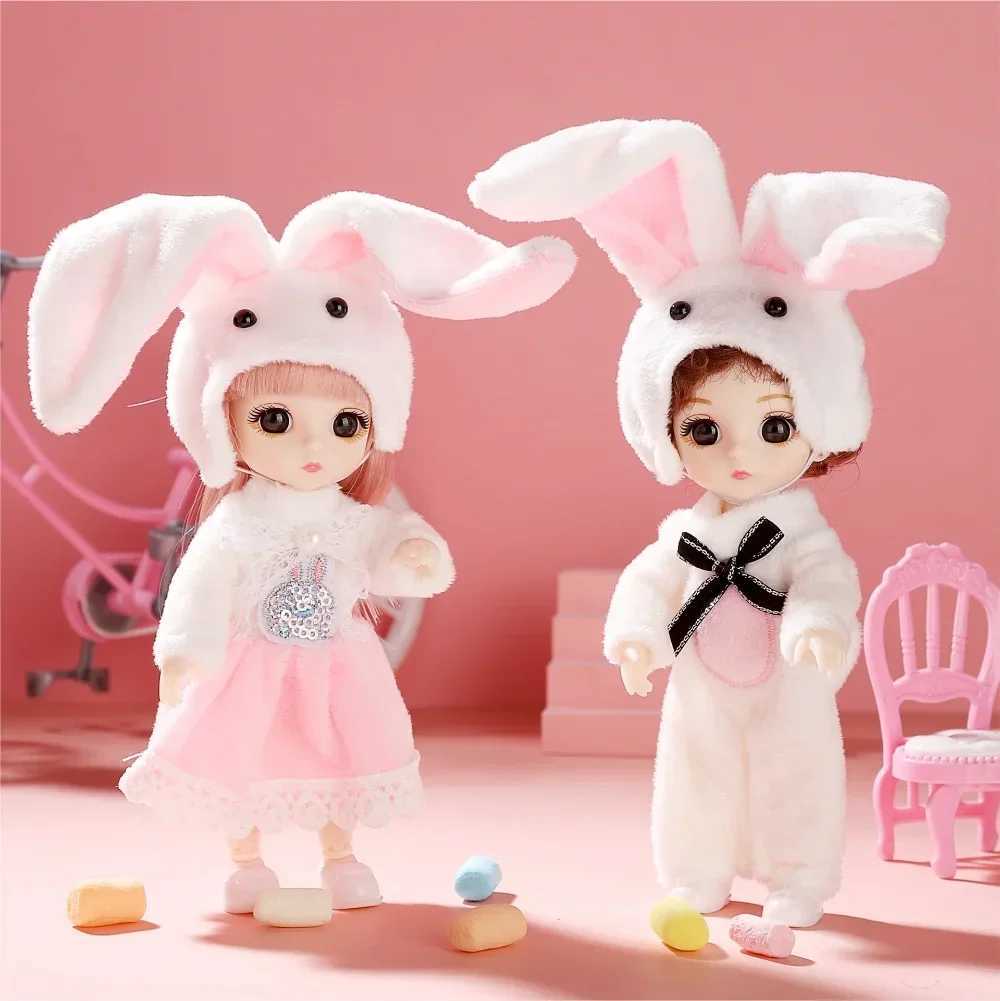 16cm BJD Doll 1/12 with Clothes and Shoes Movable 13 Joints Cute Sweet Face Girl Gift Child Toys Princess Doll DIY Dress Up Doll X250210