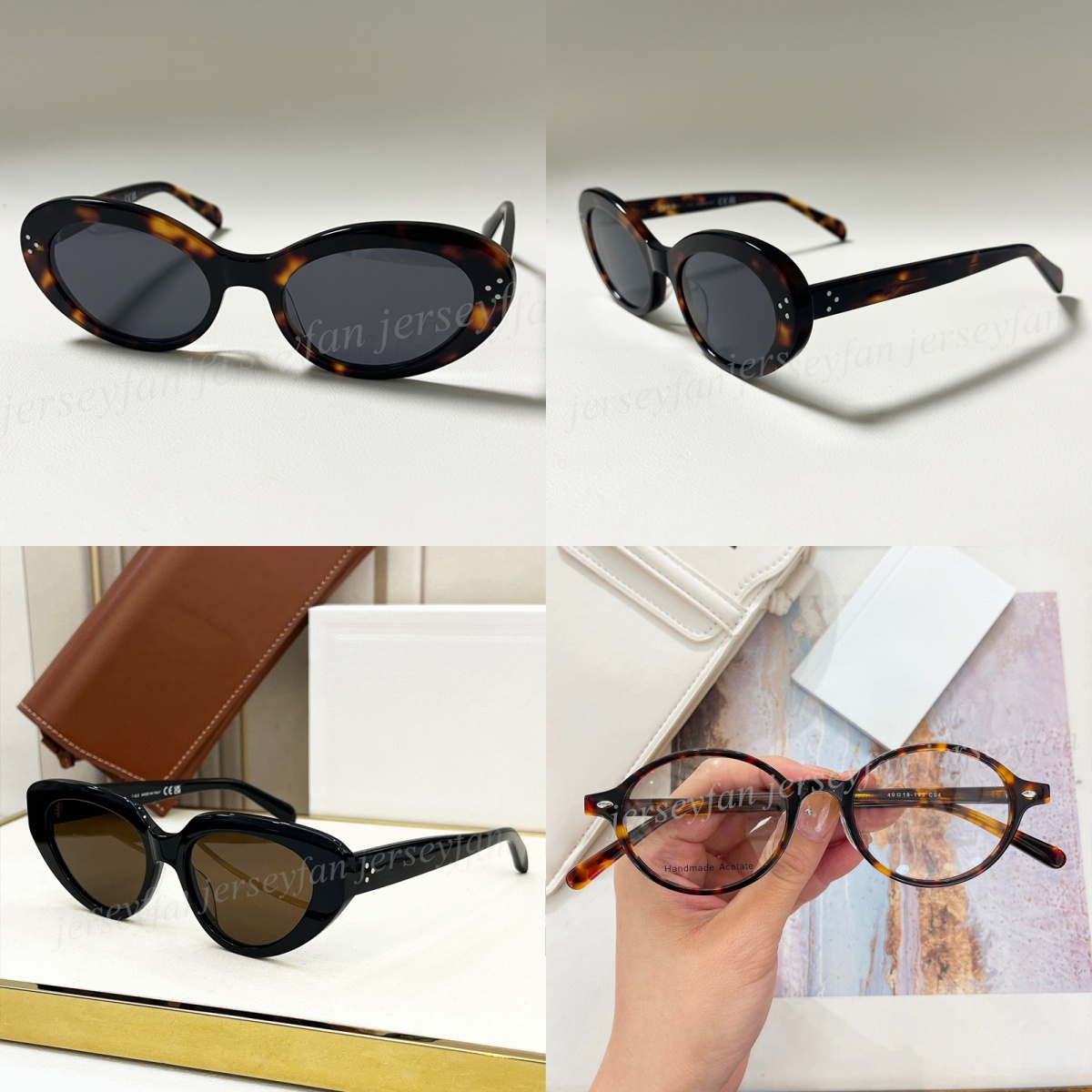 Women Frame Sunglasses Top Premium Quality Point Style Oval/Round Fashion Sun Glasses With Box 30175 30257