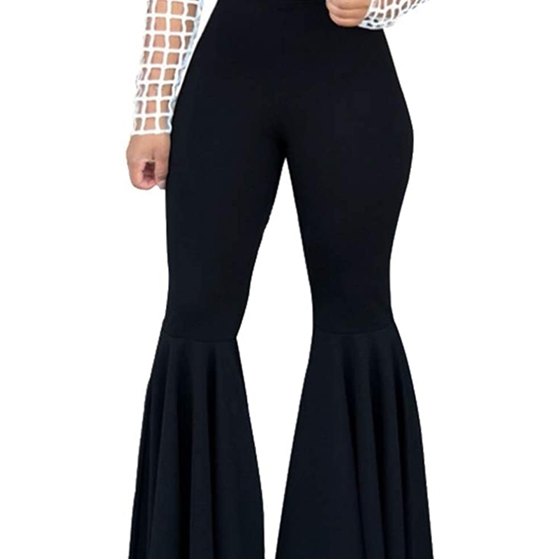 plussize womens trendy bellbottomed trousers knitted fabric solid color in the summer of 2024 250109Z