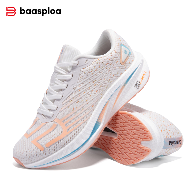 Baasploa Women Running Shoes Carbon Plate Professional Jogging Sneaker Female Casual Breathable Sports Shoes