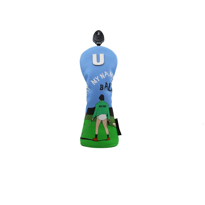 1 pc Golf Headcover for Driver fairway and UT Cover Prank Style PU Leather PrintingAbstract Art Style 250120
