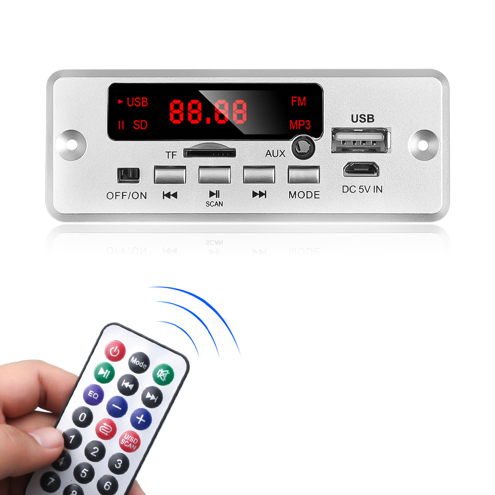 DC 12V 50W Amplifier Bluetooth 5.0 MP3 Player Decoder Board FM Radio TF USB 3.5mm AUX Module Bluetooth Receiver Car kit Audio