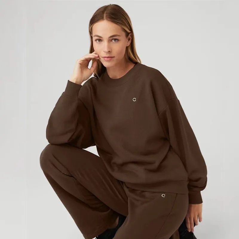 Womens Yoga Outfit Perfectly Oversized Sweatshirts Sweater Loose Long Sleeve shorts sleeves Crop Top Fitness Workout Crew Neck Blouse Gym Ladies Womens Hoodies