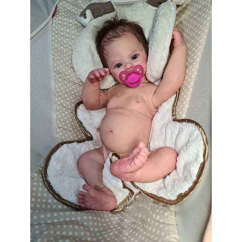 19inch Full Vinyl Reborn Baby Doll Meadow with Root Hair Silicone Baby Doll Multilayer 3D Painting Skin Dolls Baby Reborn Girl X250210