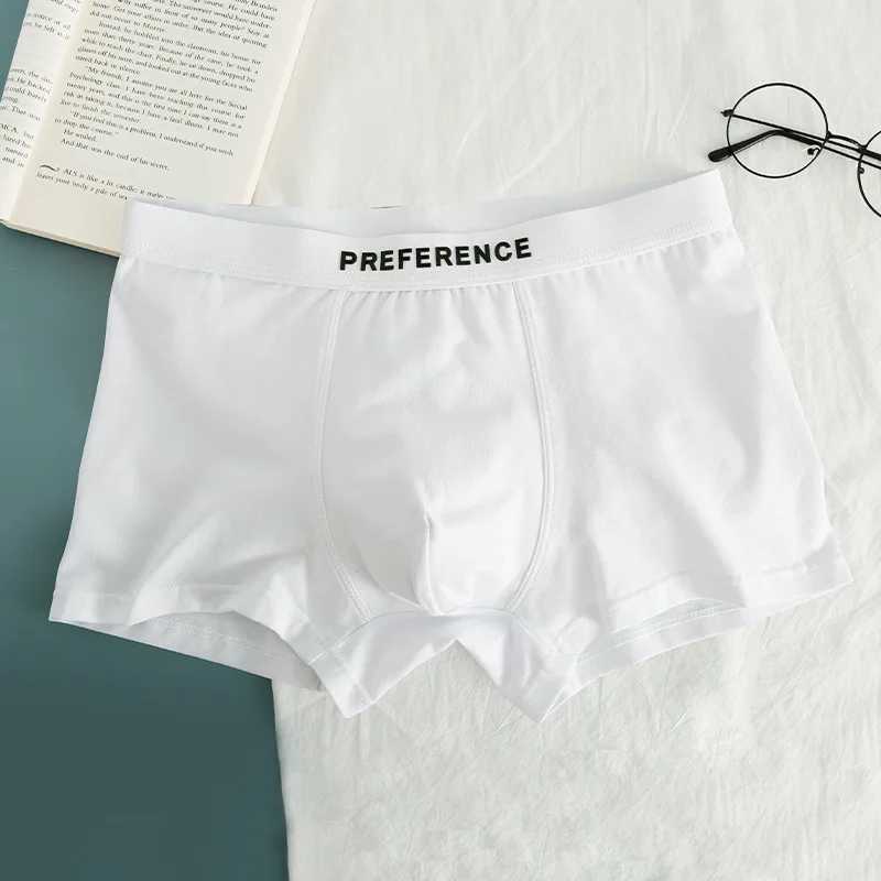 New white solid boxer mens underwear cotton mens boxing breathable Cuecas Masculinas mens size Plus L-3XL 2090KL W250210