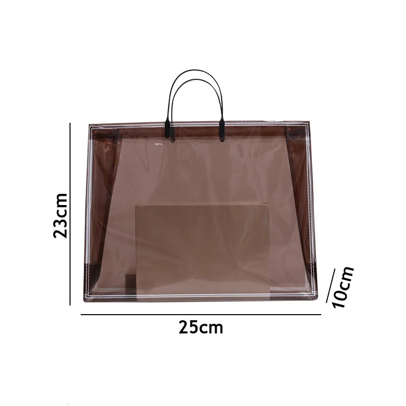 Large capacity swimming bag transparent visible handheld storage bag thickened PVC waterproof wash bag portable beach bag 250207