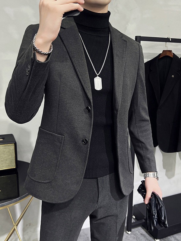 S208High-Quality Korean Slimline Men's Coat - Trendy and Comfortable Casual Outfit