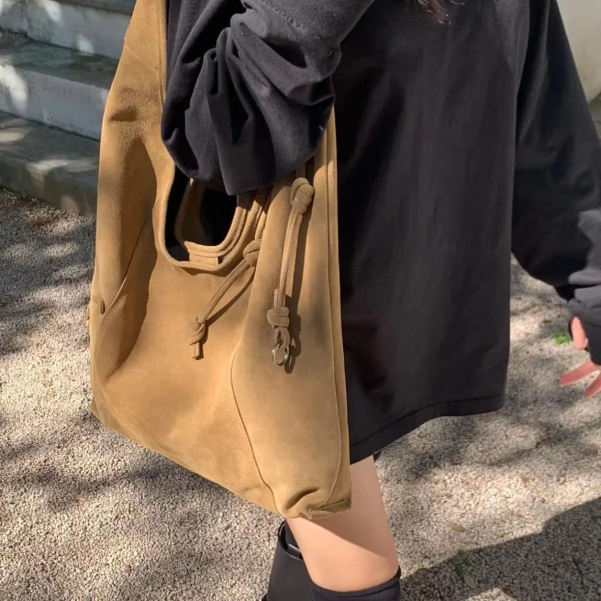 Suede Hasp 2025 Quality Autumn Designer Tote Solid Color High Beauty Handbag Soft Simple Fashion Shoulder Bag
