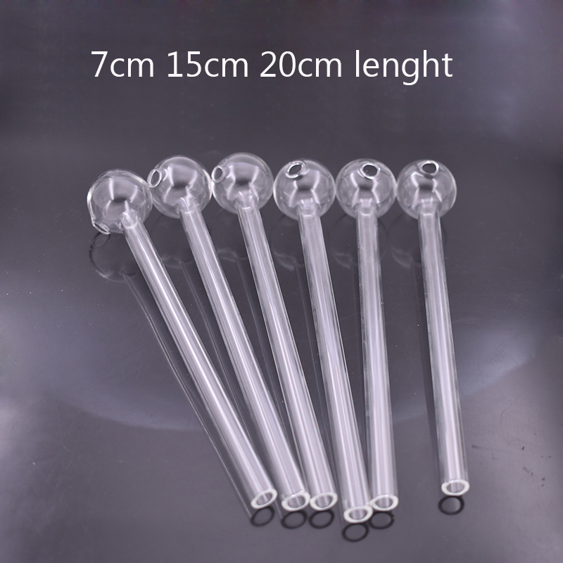 7cm 10cm 15cm 20cm colorful glass oil burner pipe Straight Pyrex Tube tubes Nail tips smoking Burning Hand pipes hookah accessories