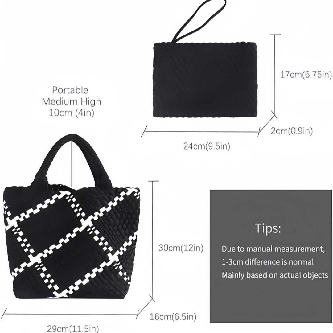Woven Bag for Women Neoprene Summer Beach Handbag Purse Retro Handmade Travel Shoulder Bag Set Neoprene WeaveC250210