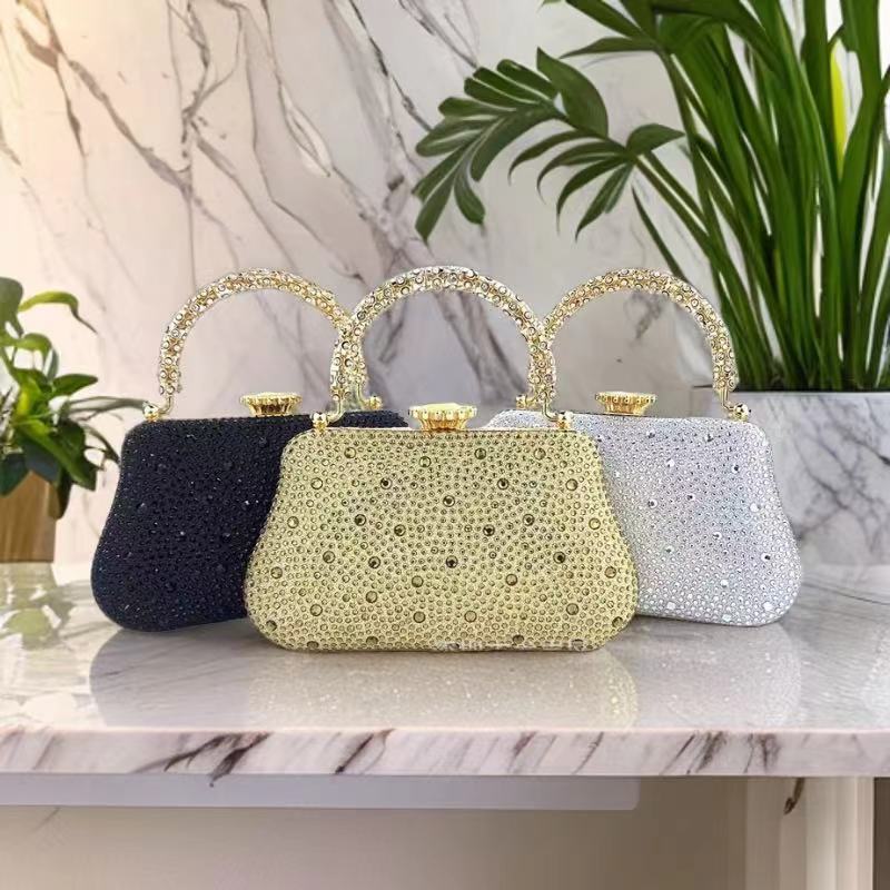 Female Champagne Peach Dia Women Clutches Minaudiere Bag Wedding tail Party Crystal Evening Bags Purses Handbag