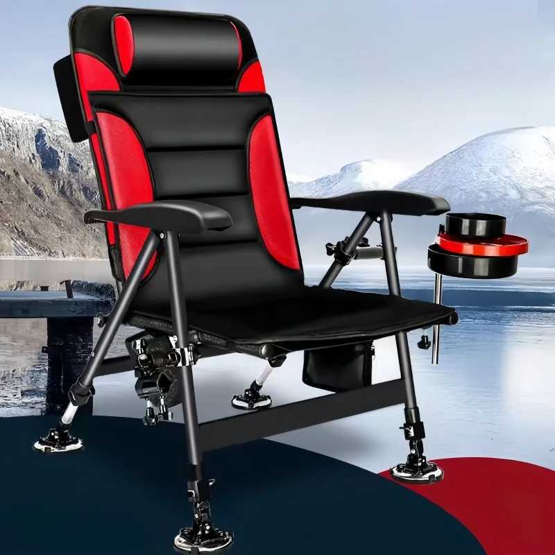 Outdoor 5-speed adjustable fishing chair beach chair portable folding aluminum alloy camping chair X250210