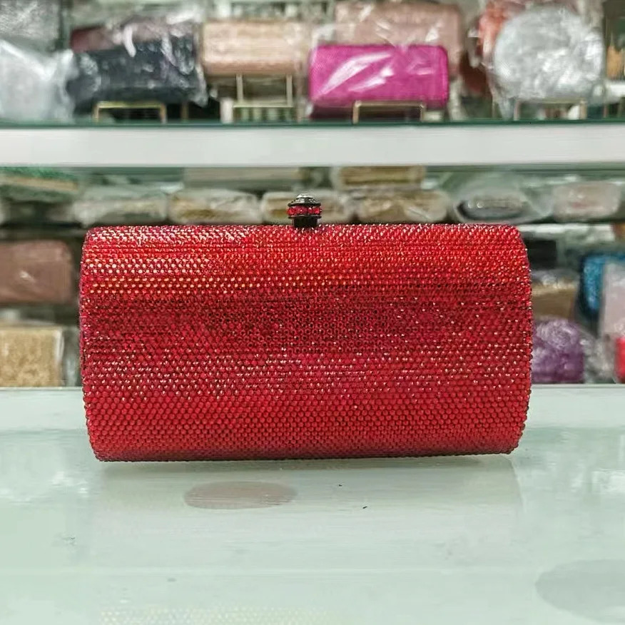 Women Red Crystals Evening Bag Women Boutique Diamond Clutch Purses And Handbags Bridal Purse Wedding Party Gems Day Clutches 250206