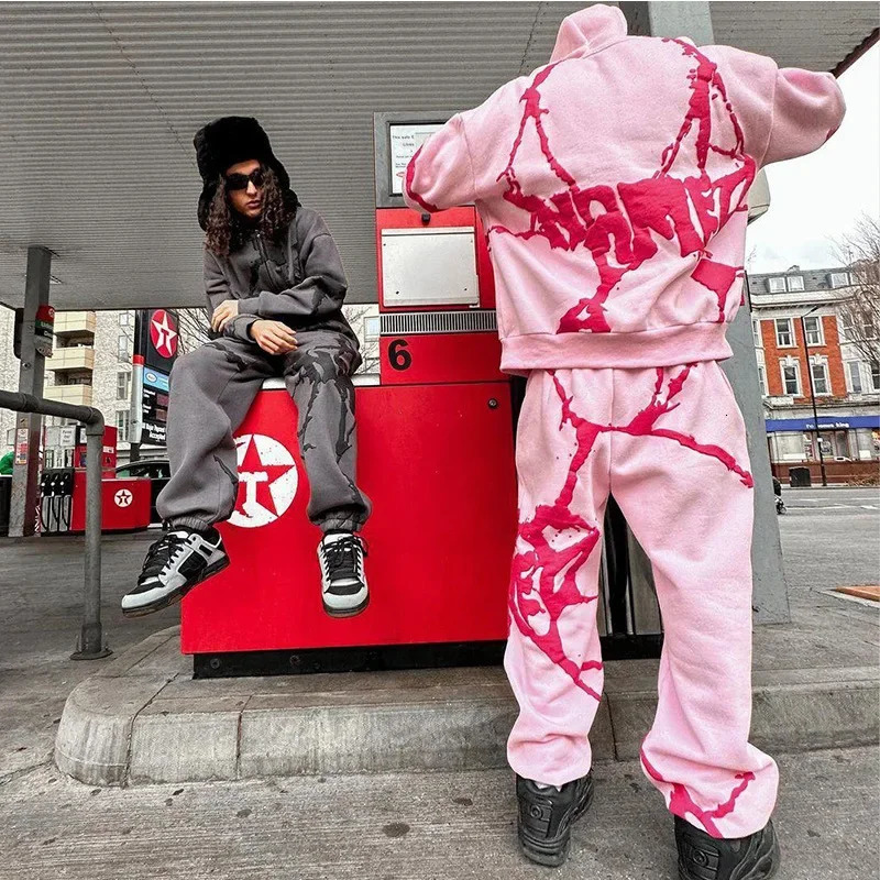 Trendy Streetwear Hooded Sweatshirt Y2k Casual Hip Hop Zipper Jacket For Men Women Top Dealer Stock Available 250210