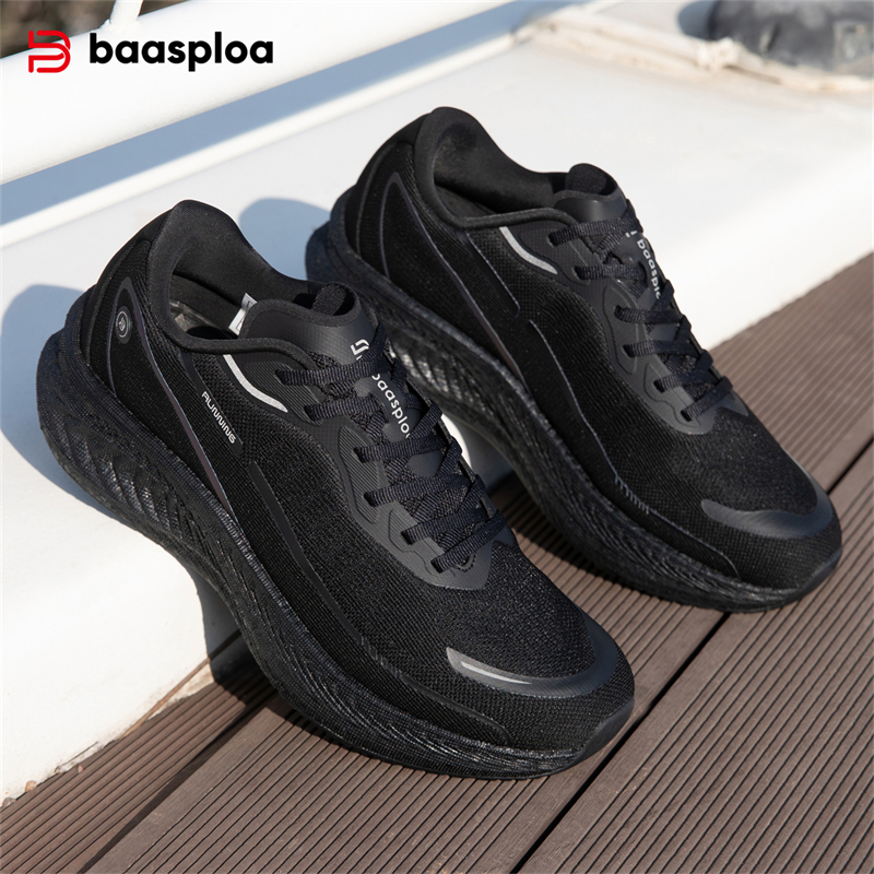 Baasploa Professional Running Shoes Men Outdoor Carbon Plate Jogging Sports Shoes Male Breathable Cushioning Anti-slip Sneakers