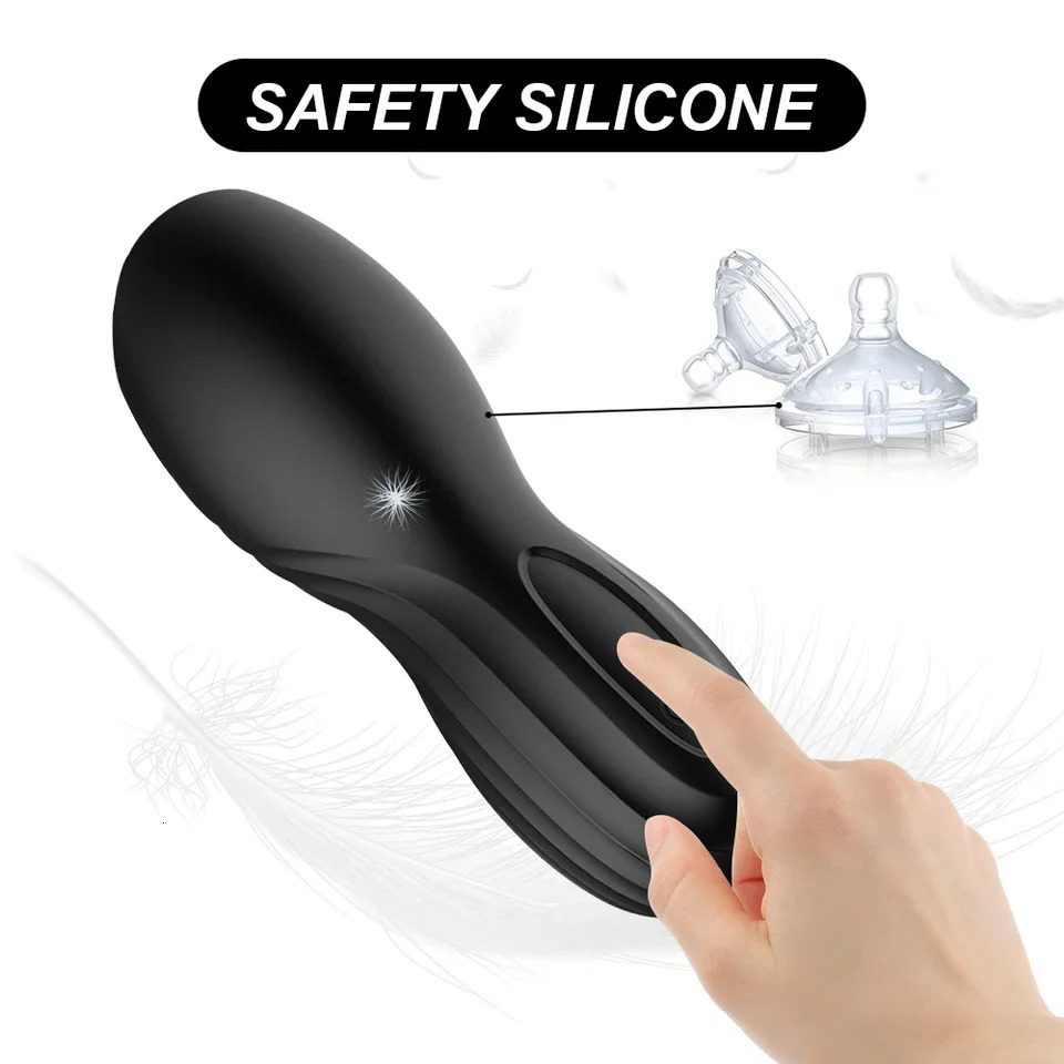 10 Vibrating Modes Male Masturbator Penis Delay Training Massager Oral Sex Orgasm Glans Stimulator Adult Sex Toys for Men Game 250210