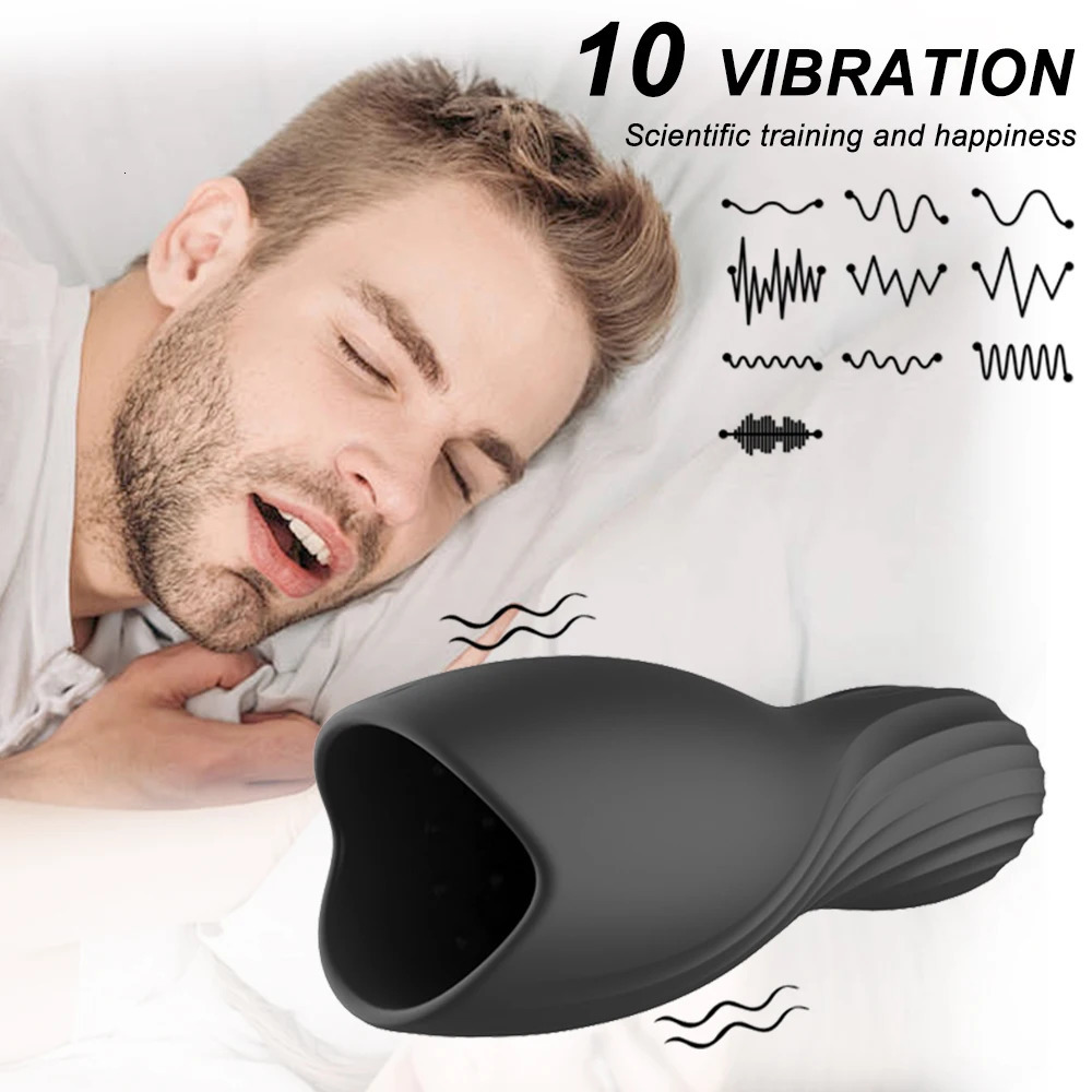 10 Vibrating Modes Male Masturbator Penis Delay Training Massager Oral Sex Orgasm Glans Stimulator Adult Sex Toys for Men Game 250210