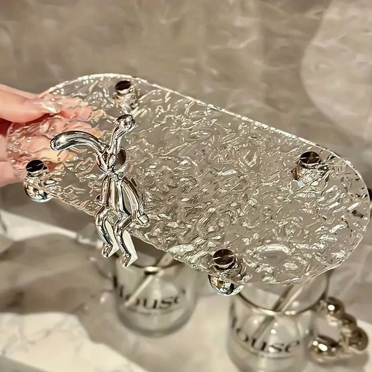 1 rabbit bathtub tray 2 acrylic washbasin trays waterproof storage tray He organization and storage Ro decoration Y250210