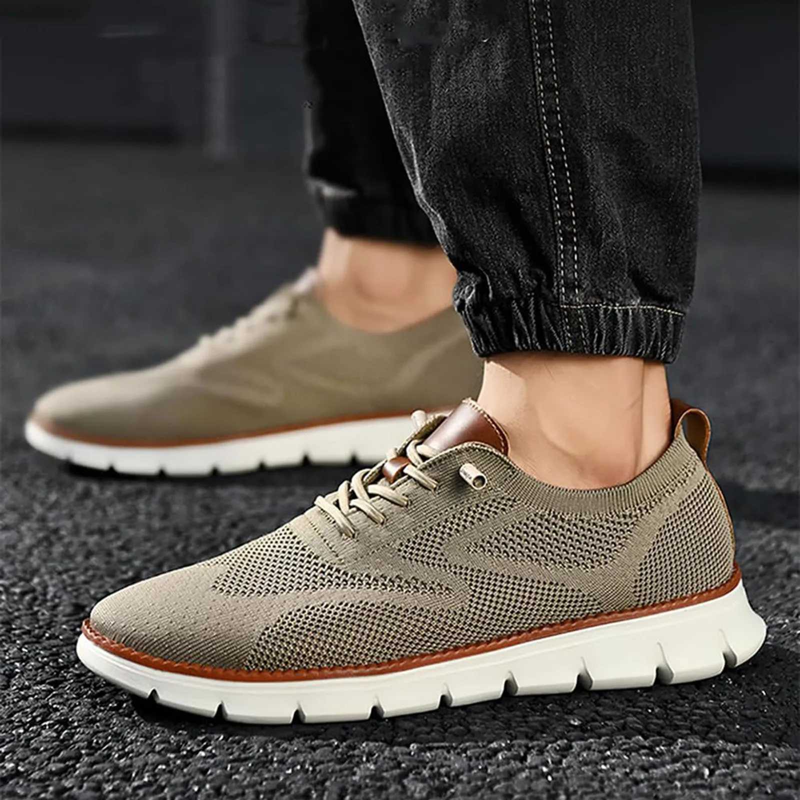 Mens Wearbreeze Walking Ultra Comfortable hot Breeze Shoes For Men Non Slip Mesh Breathable hole Dress Sneakers Business ShoesC250210