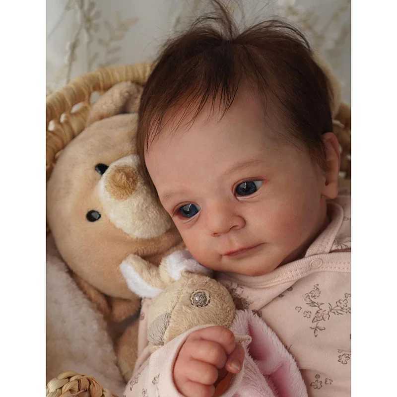 48CM Full Silicone Body Felicia Reborn Baby Doll Awake Newborn Baby Size 3D Skin Visible Veins Collectible Art Doll X250210