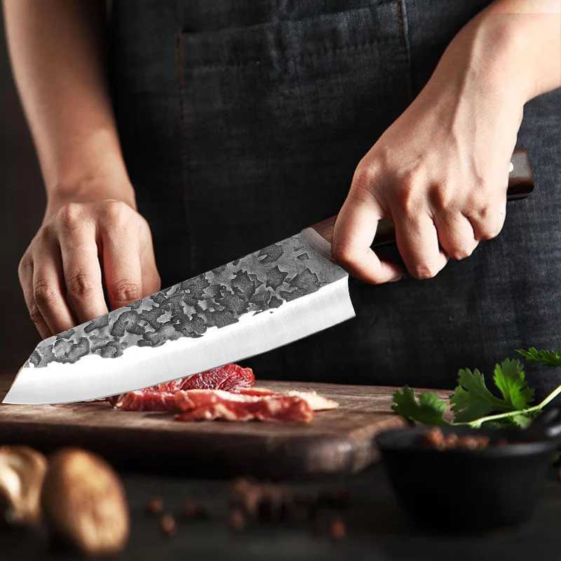 Handmade Forged Kitchen Knife Japanese Chef Knife Stainless Steel Knife for Meat Fruit Fish Vegetables Butcher Cooking KnifeXJ250210