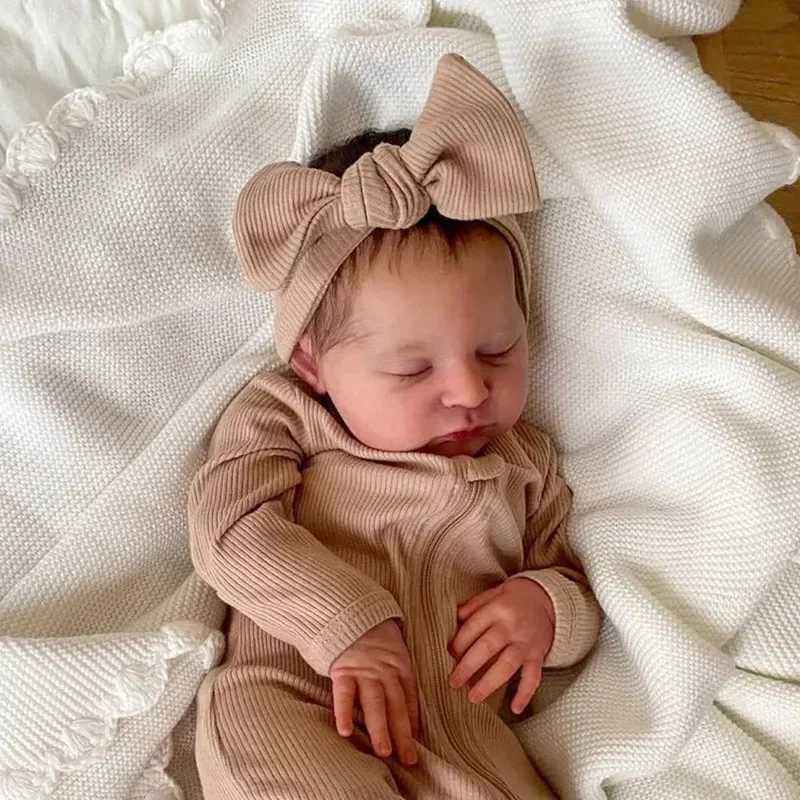 NPK 49cm Full Body Vinyl Laura Newborn Baby Size Reborn Baby Dolls 3D Skin Hand Detailed Painted Skin Visible Veins X250210