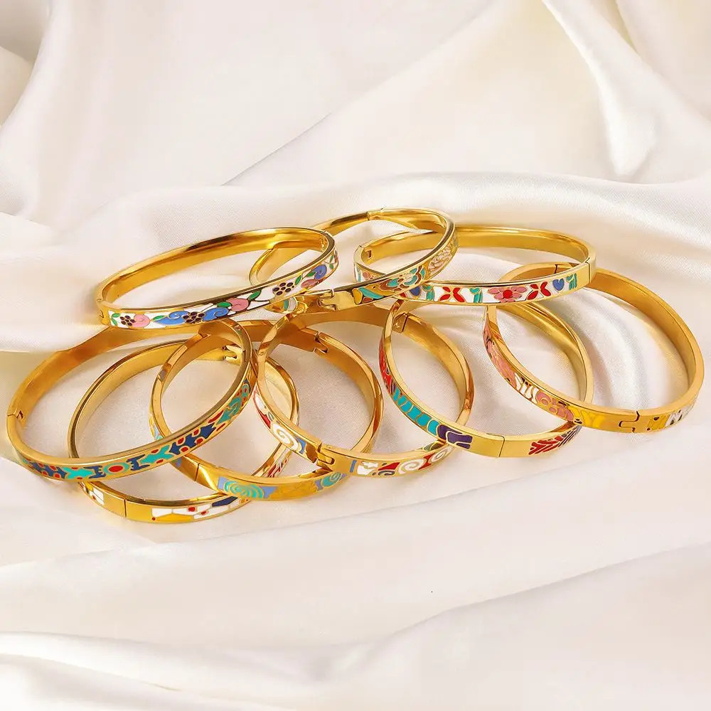 styles stainless steel enamel bracelet bangles 250210