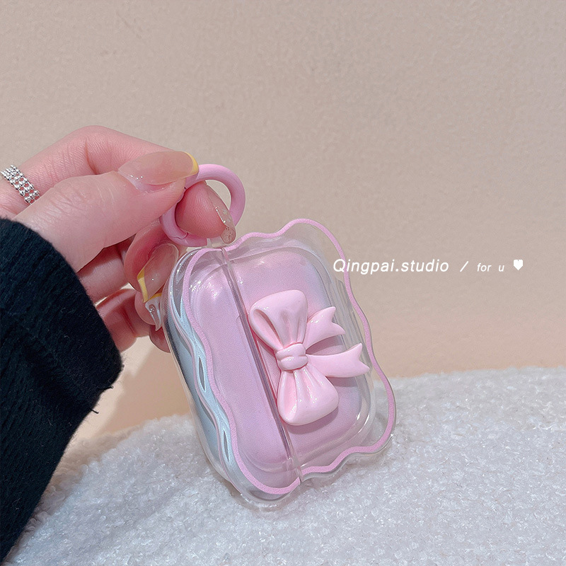 Girl Pink 3D Bow Suitable for Pods Protective Cover Pro 2 4 3 case