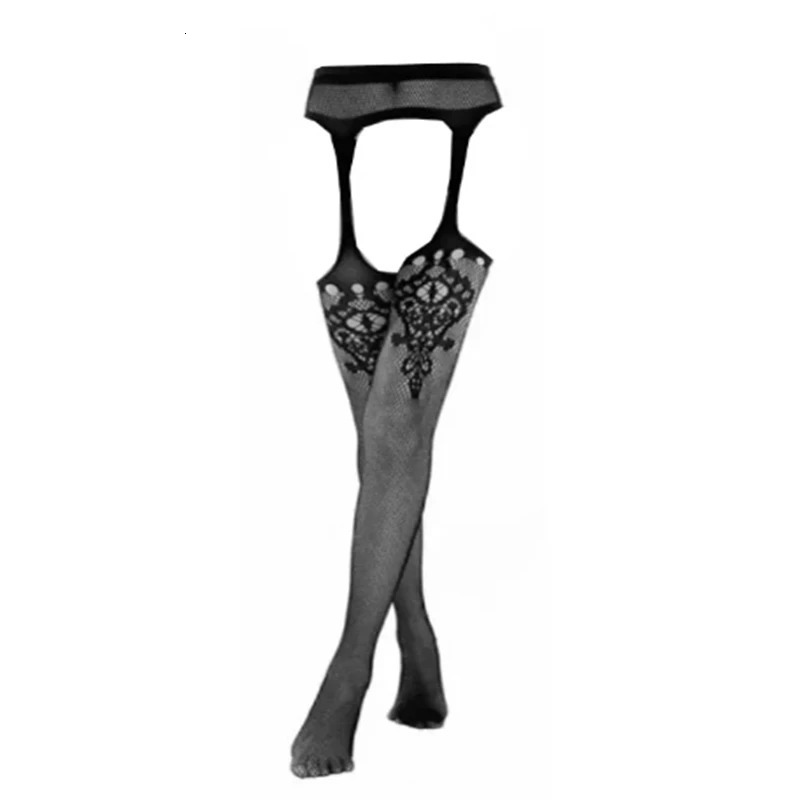 Black Sexy Fishnet Garter Belt Stocking Suspender Pantyhose Tights Thigh High Summer Sexy Legging 250210