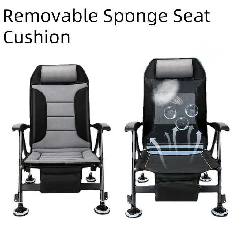 Outdoor Retractable Fishing Chair Portable Fishing Chair With Adjustable Stool Folding Camping Chair Fishing Equipment X250210