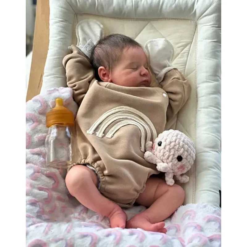 48CM Reborn Sleeping Baby Laura Lifelike Soft Touch 3D Skin with Visible Veins Collectible Art Doll X250210