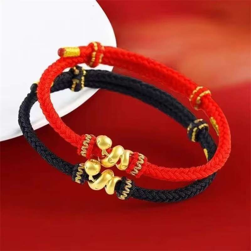 2025 New Year Zodiac Snake Lucky Braided Rope Bracelet Red Thread String Adjustable Bracelets for Womern Men Amulet Jewelry Gift