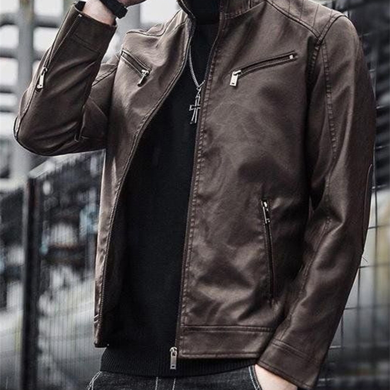 Men Leather Suit Jacket Slim Fit Short Coat Fashion jacket Streetwear Casual Blazer Jackets Male Outerwear y250109Z