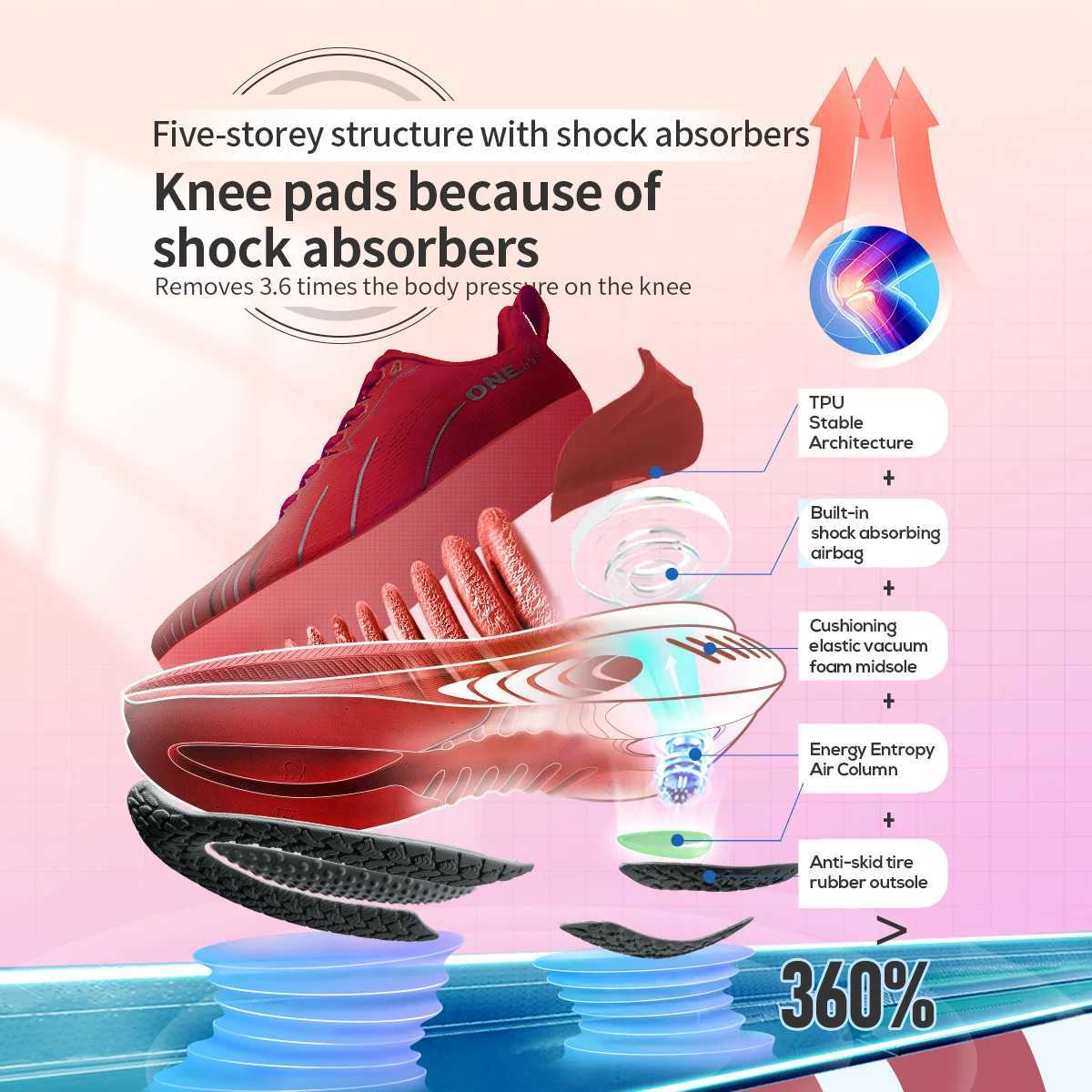 ONEMIX Top Cushioning Running Shoes Suitable for Heavy Runners Lace Up Sport Shoes Non-slip Outdoor Athletic Sneakers for MenC250325