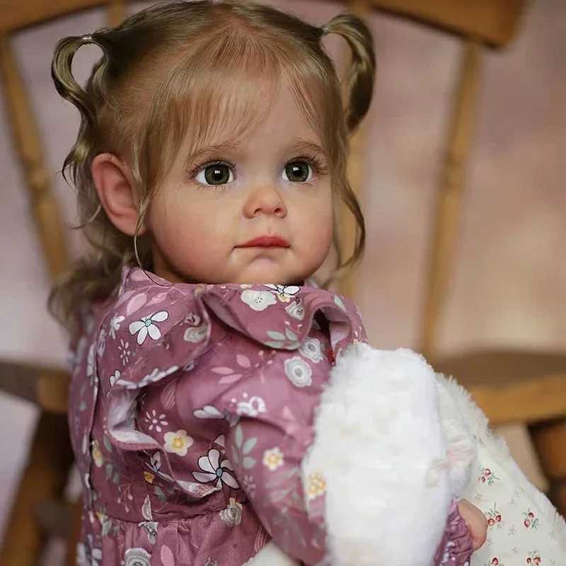 60CM Newborn Handmade 3D Skin High Quality Reborn Toddler Maggie Detailed Lifelike Hand-rooted hair Collectible Art Doll X250210