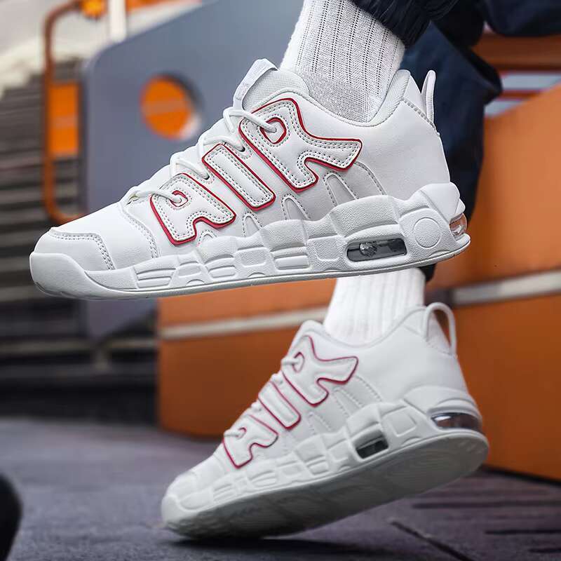 2025 Couple Sneakers Men Air Cushion Basketball Women Leather Sports Shoes Ma le Trainers High-top Waterproof Boots Mesh