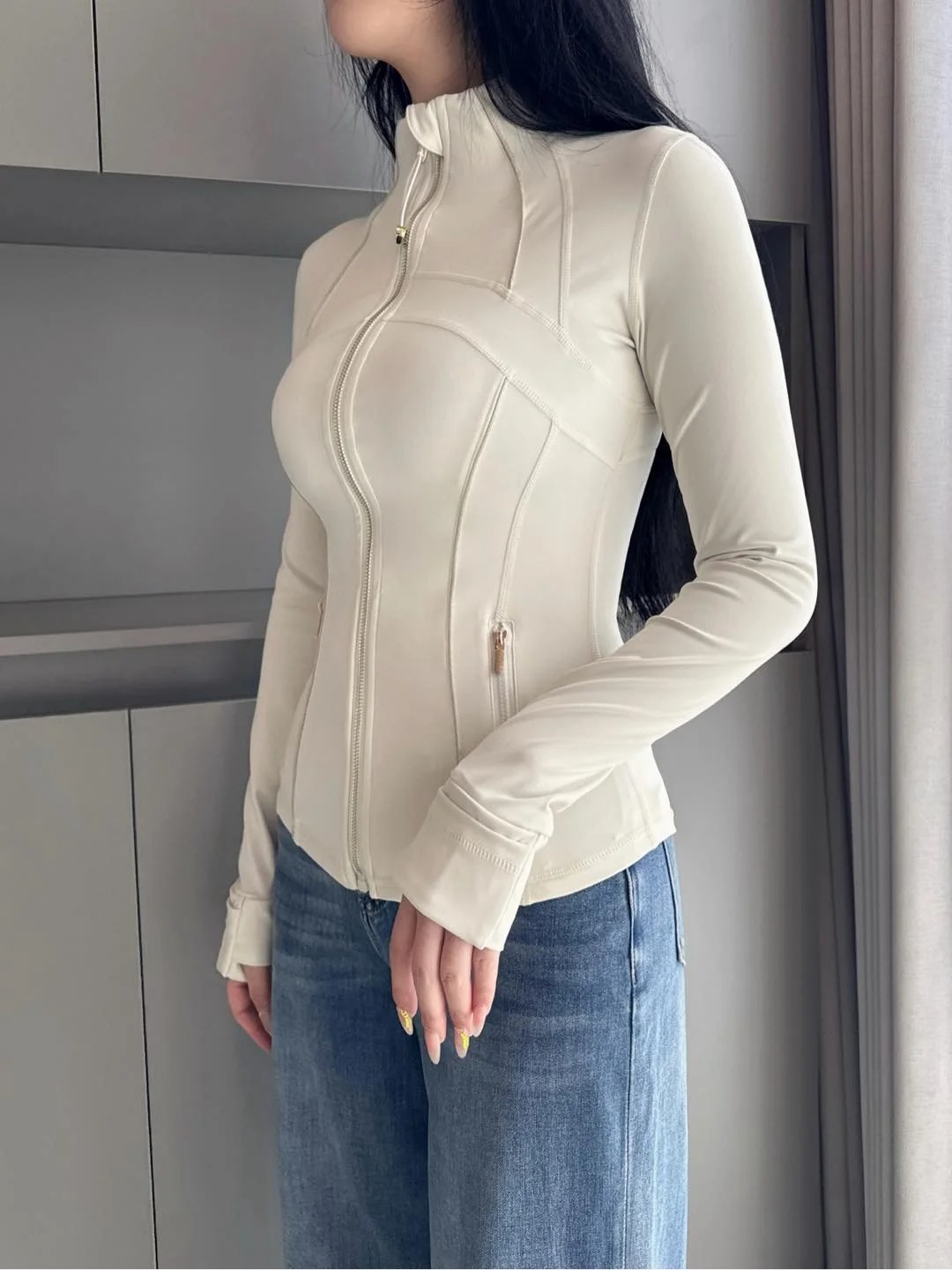 2025 Yoga Gold Cropped Zipper jackets Pants Shorts Women Workout Sport Coat yoga Jacket Activewear Solid Sweatshirt Sportwear Jackets gym set