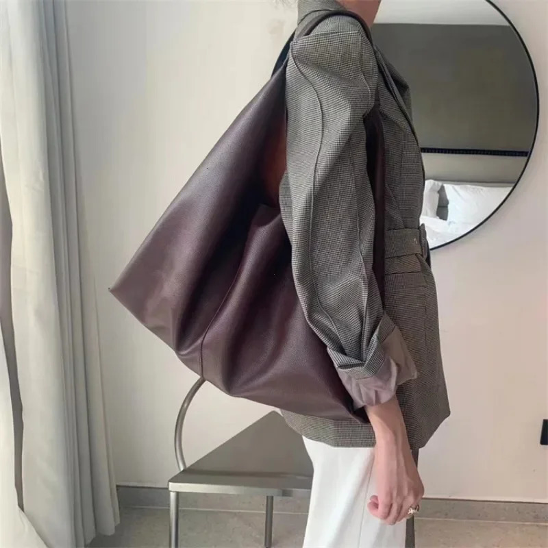 Fashion Soft Leather Handbags Women Brown Large Capacity Hand Bags Shopping Tote Female Casual Shoulder Bag Purse 250207