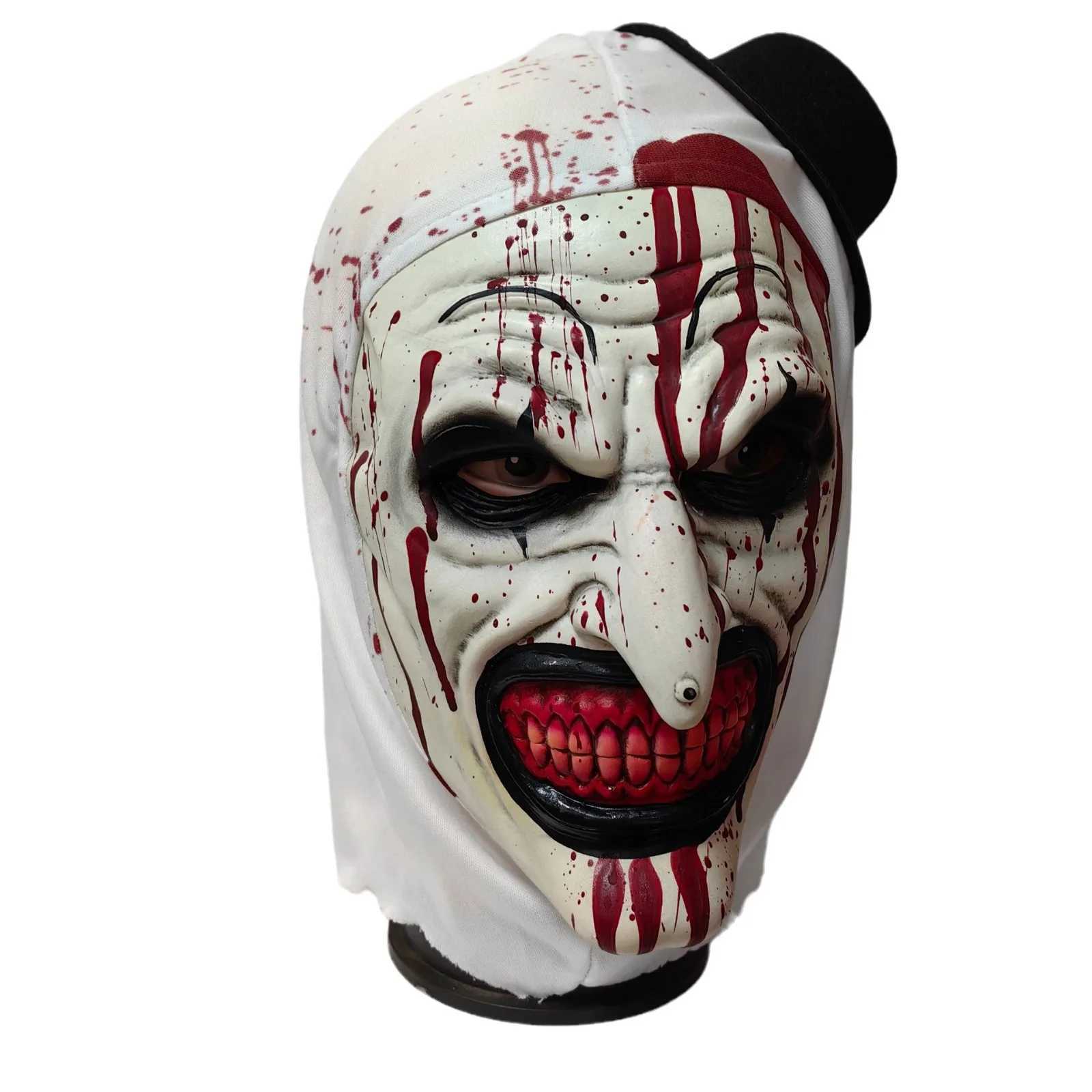 Horror Terrifier 3 Art The Clown Mask Cosplay Joker Killer Demon Skl Latex Halloween Carnival in Party Costume Props Y250210