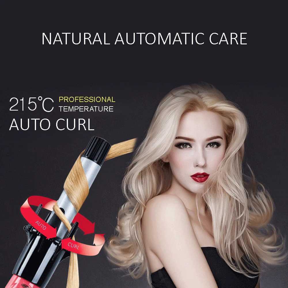 Kiss Automatic Hair Curler Ceramic Rotating Curling Iron Wand Instawave Hair Curlers Rollers Ionic Hair Crimper Styling ToolsXJ250210