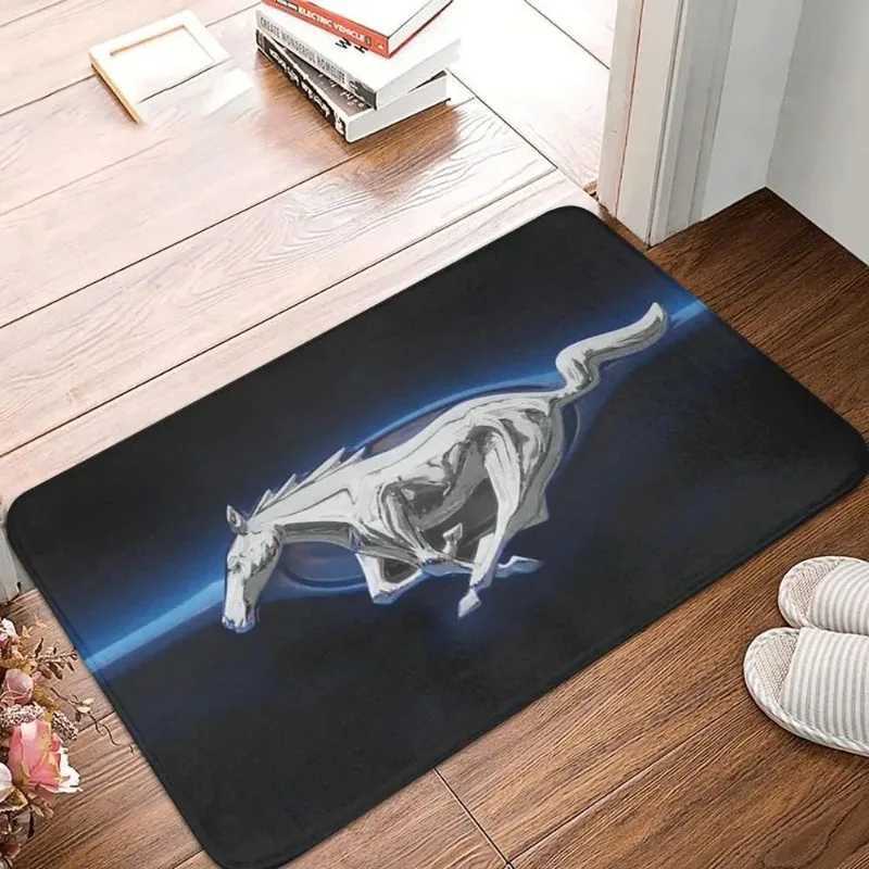 Ford Mustang Doormat Anti-skid Super Absorbent Bathroom Floor Mats Home Entrance Rugs Kitchen Living Room Bedroom Carpet Footpad Y250210
