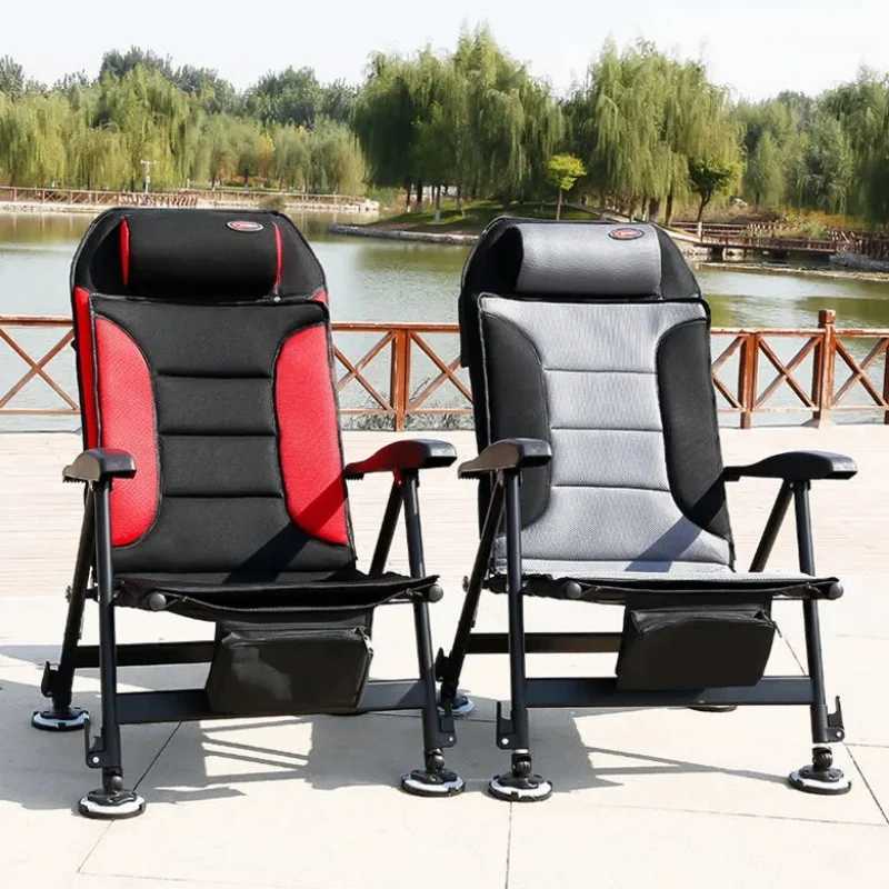 Outdoor 5-speed adjustable fishing chair beach chair portable folding aluminum alloy camping chair X250210