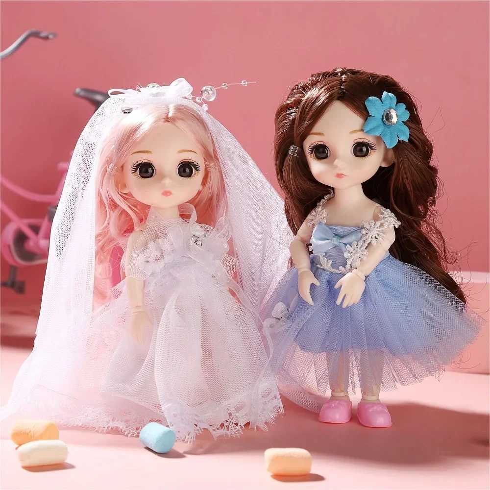 16cm BJD Doll 1/12 with Clothes and Shoes Movable 13 Joints Cute Sweet Face Girl Gift Child Toys Princess Doll DIY Dress Up Doll X250210
