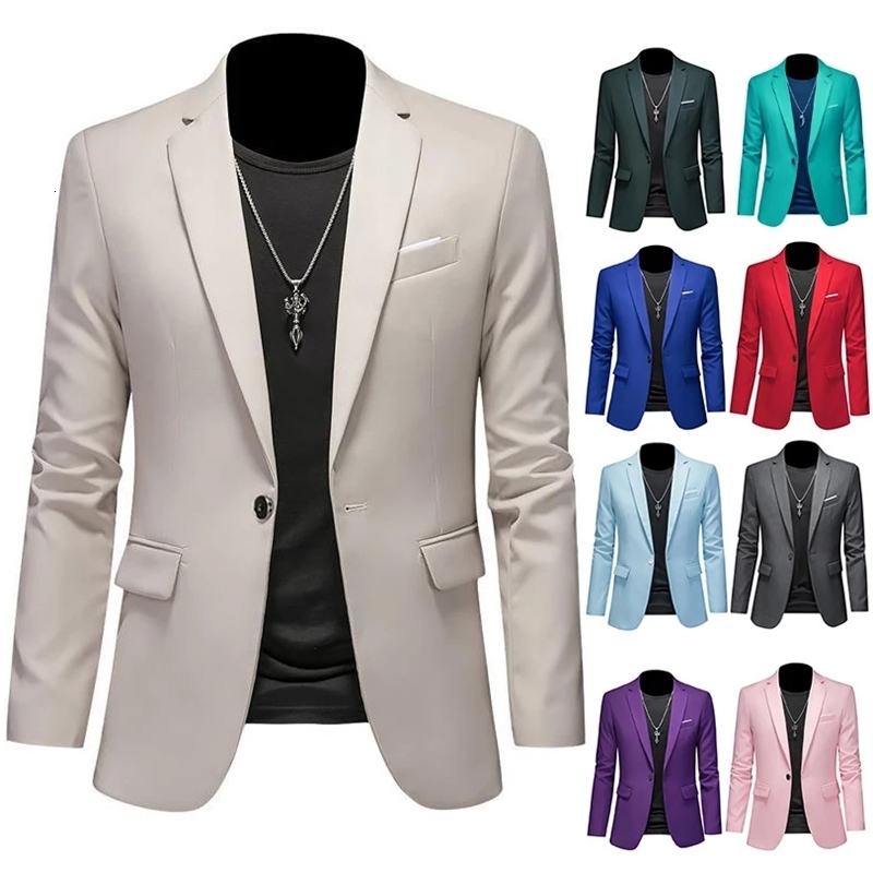 Boutique Fashion Solid Color High end Leisure Business Mens Jacket Groom Wedding Top Coat 250208Z