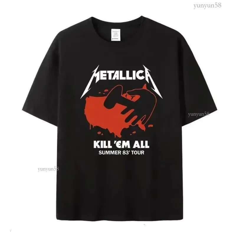 Vintage Mens TShirts 100 Cotton Lightning Print Summer Oversized T Shirt Metal Rock Band Women Tees Clothes 240416