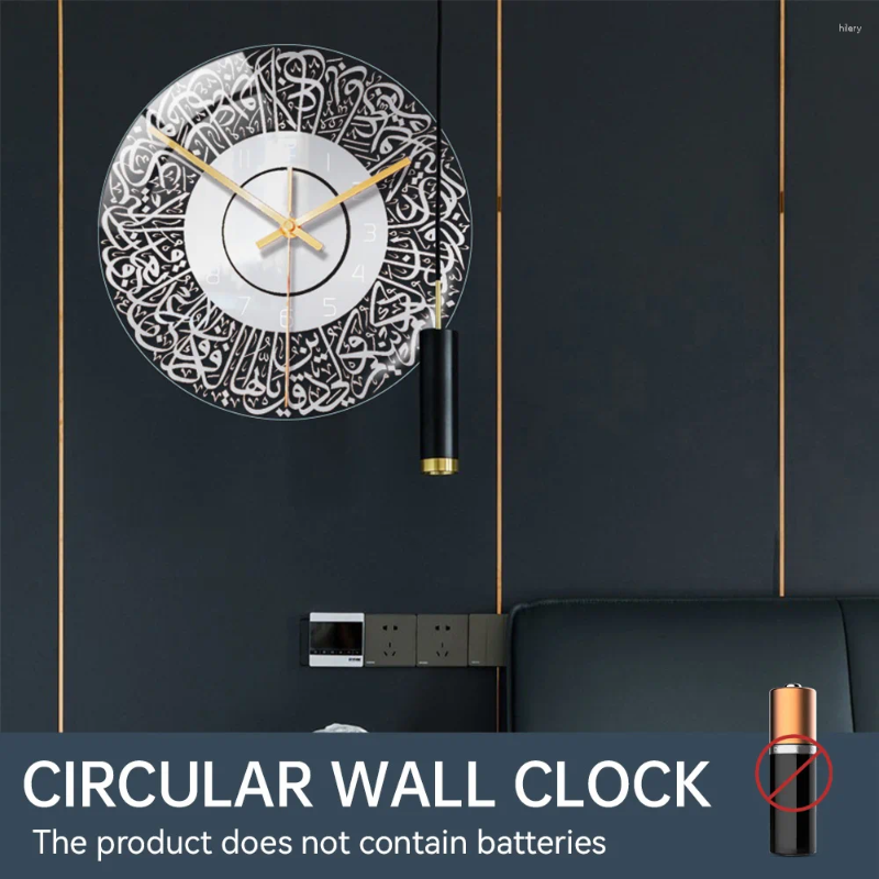 Wall Clocks Wall Clocks Arabic Acrylic Clock Eid Mubarak Muslim Retro Numerals Large Silent Watch Home Room Ramadan Festival Decoration w250327