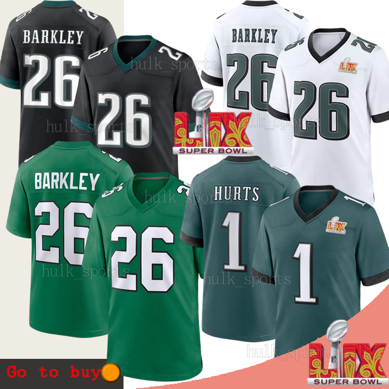 Hurts saquon barkley super bowl jersey Football Jerseys cooper dejean Brown Mitchell Kelce Trotter Jr Embroidered Letter Number Design Stitched eaglesl