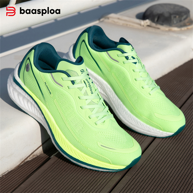 Baasploa Professional Running Shoes Men Outdoor Carbon Plate Jogging Sports Shoes Male Breathable Cushioning Anti-slip Sneakers