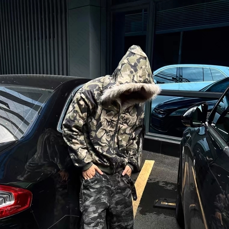 American Style Zipper Top Men Y2k Clothes Solid color Punk Loose Streetwear Grunge Goth Hip Hop Zip up Hoodie Fashion Harajuku 250109Z