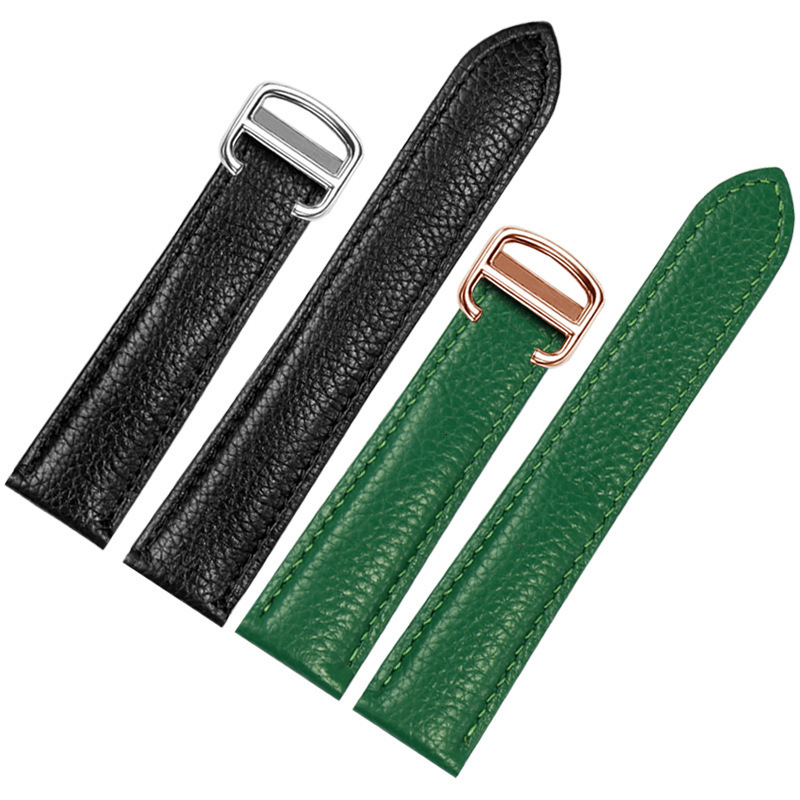Leather strap KDY double tailed lychee pattern 20/22/23/25mm cowhide wristband suitable for tanks